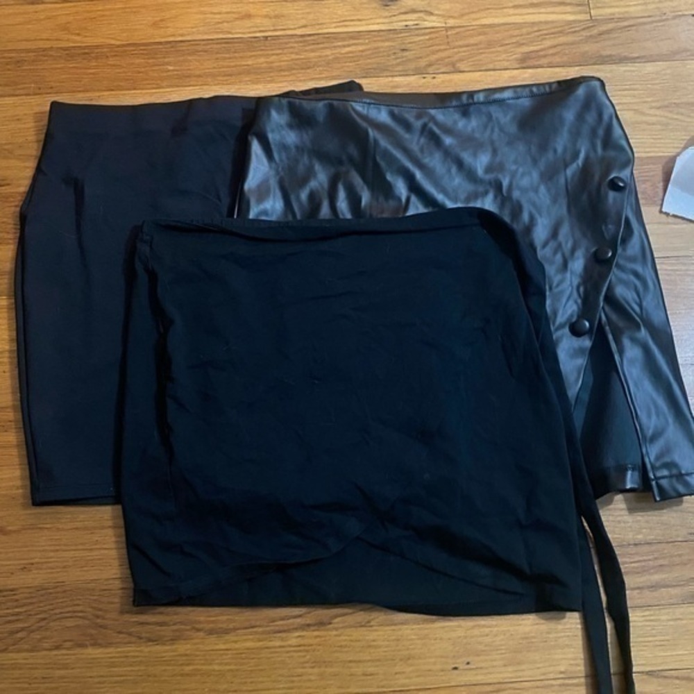 3 FOR $20 pack of black skirts, all size L, great for work, going out, parties